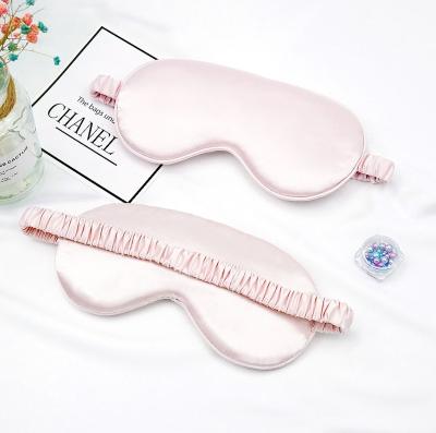 China Anti-puffiness Wholesale Mulberry Silk Blackout Luxury Super Soft Sleep Set Real Mulberry Pink Satin 100% Silk Sleep Eye Mask for sale