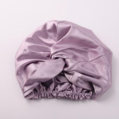 China Multifunctional Wholesale High Quality Silk Satin Striped Cowls Women Head Wraps Designer Night Sleep Hats Ladies Turban Hair Satin Cowls for sale