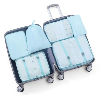 China Travel Storage Bags Wholesale 6pcs Set Foldable Travel Fabric Reusable Organizer Make Up Clothes Shoe Travel Luggage Storage Bags for sale