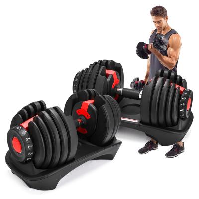 China Hot Selling Eco-friendly Custom Logo Adjustable Dumbbells 24kg 40kg Set Gym Lifting Pounds Dumbbell Weight Set Price ome for sale