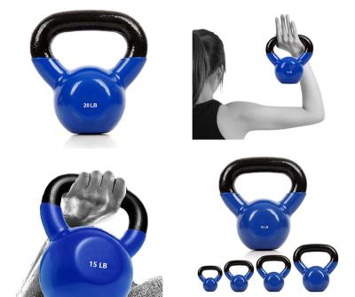 China Durable Colorful Gym Equipment Vinyl Dip Coated Kettlebell for sale