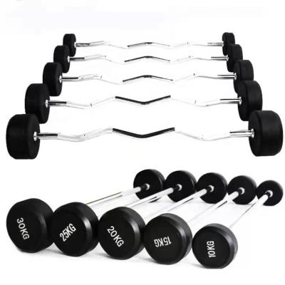 China Universal Standard Gym Powerlifting Loop Dumbbell Barbell Rubber Fixed Black And Dumbbell Set Weightlifting Black Barbell Weigh for sale