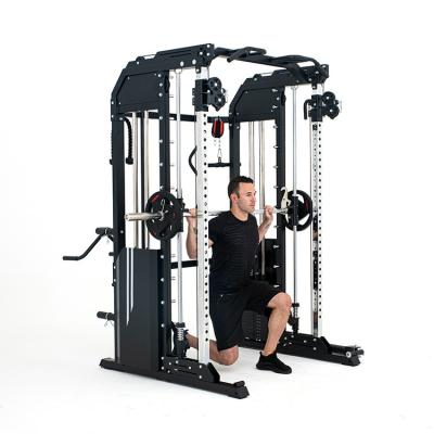 China Modern Multifunctional Smith Machine Steel Tube Squat Rack Power Rack Smith Machine Trainer Cross Fitness for sale