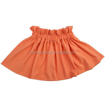 China New Style Breathable Babies High Waist Princess Dress Kids Solid Color Orange Mini Skirt Rib Knit Skirt Baby Girls for sale