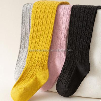 China Autumn and winter children's breathable cotton and spandex blended fabric gaiters babies plus velor tights than thick can be external wear for sale