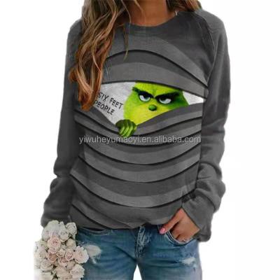 China hot model Gray Color Young Girls Christmas Sweatshirts Women's Sweater Tops Autumn Winter Institut Sales Anti-wrinkle Clothes for sale