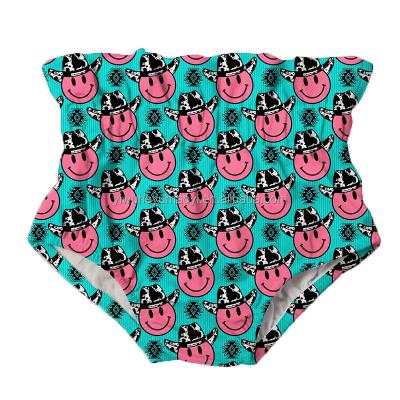 China Boutique Cowgirl Smiley Printed Toddler Baby Bloomers Anti-pilling Shorts Customize Girls Kids Bummies for sale