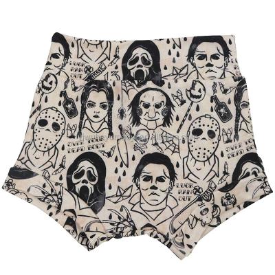 China Fashion Halloween Cartoon Print Breathable Girls Bloomers Shorts Soft Velvet Toddler Baby Bummies for sale