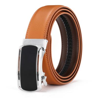 China LQbelt Business Mens Automatic Buckle Belt Genuine Leather Belts For Men Ratchet Business Style Belt Custom OEM Factory for sale