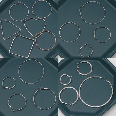 China Other 925 Silver New Needle Fashion Ear Jewelry Circle Round 2021 Exaggerated Big Circle Earrings for sale