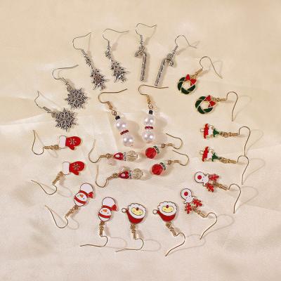 China FASHIONABLE Hot Selling Christmas Stud Jewelry Christmas Elk Snowflake Elk Cartoon Bell Cute Female Christmas Tree Earring For Women 2021 for sale