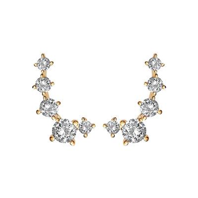 China FASHIONABLE 14K Gold Plated Faux Diamond Zircon Fashion 925 Sterling Silver Mini Constellation Cubic Zirconia Ear Earrings For Women Girls for sale