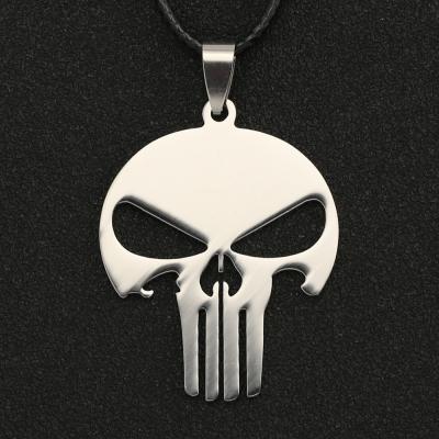 China Punisher pendant necklace men and women fashion necklace movie fashion jewelry simple skull superhero punk pendant for sale