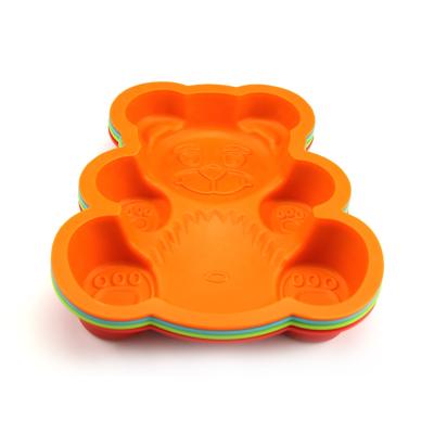 China Hot Sale Silicone Bear Cake Model Cartoon DIY Cake Tool Shape Animal Silicone Baking Baking Tray for sale