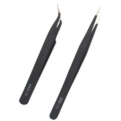 China Style False Eyelash Tweezers Tool Precision Curved Straight Clip Tweezers for sale