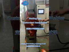 Welding the stainless steel plate with the customized seam welder