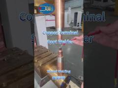 Welding copper terminal with fixed spot welding machine