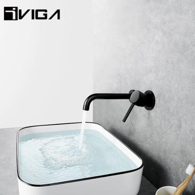 China Modern Wall Mounted Basin Faucet Single Handle Rotating Spout Bathroom Single Mixer Tap for sale