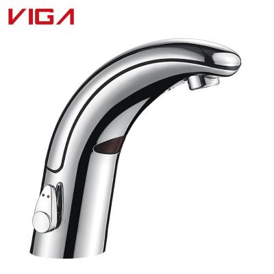 China Touchless Automatic Basin Faucets Simple Design Hot And Cold Sense Mixer Hands Sensor Free Faucet In Bathroom for sale