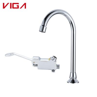 China New Contemporary Promotional Products Pedal Operated Foot Pedal Basin Faucets Valve Foot Pedal Brass Faucet for sale