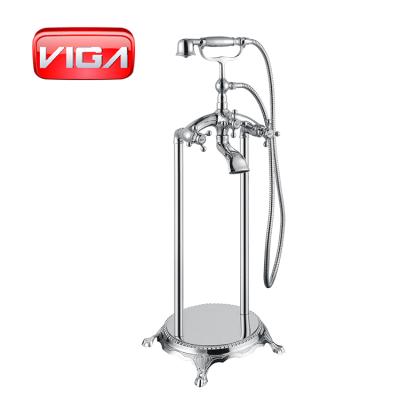 China Classic Floor Stand Floor Mount Faucets Bath Shower Mixer Bathroom Shower Faucet for sale