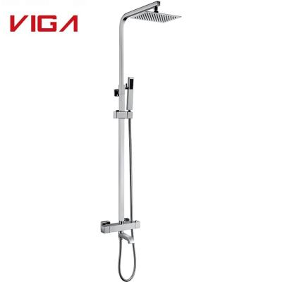 China Hot Selling Brass Thermostatic Faucets Rain Shower Set Thermostatic Rain Shower Set With Spout for sale