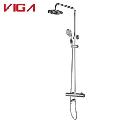 China With Slide Bar China New Product Sanitary Ware Rain Shower European Thermostatic Shower Column Set for sale