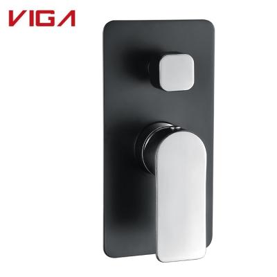 China Two Function Modern Black Concealed Bathroom Shower Mixer Tap With Diverter for sale