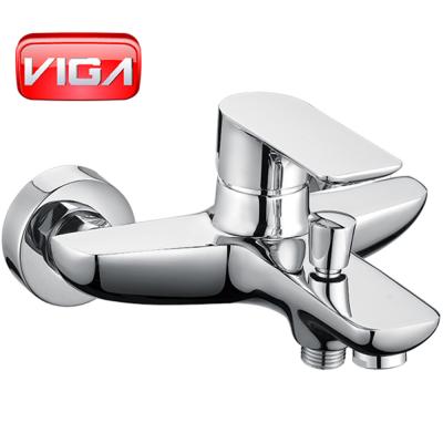 China Brass Taps Bathroom Faucets Metered Wall Mounted Bath Mixer Tap for sale