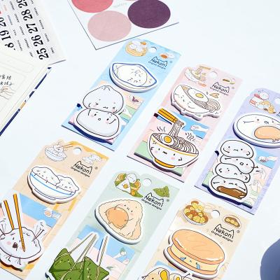 China Nekoni Sticky Note Memo Pad Kawaii Food Image Auto-stick Notepads Index Pads Hot Selling Cute Traditional Paper Self-adhesive Bookmark for sale