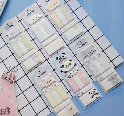 China Nekoni Original Design Self Adhesive Animals Panda Dog Rabbit Koala Chipmunk Cute Cat Memo Pad for sale