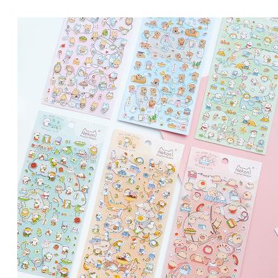 China Aesthetic Cute Bear Duck Pig Waterproof Kawaii Cow Stickers Decal Nekoni Mini Animal Sticker Journal Decorative Cartoon Sticker for sale