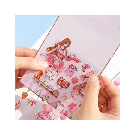 China Cartoon Nekoni Sticker Dress Up Princess Stickers Flat Adhesive Decorative Stickers Cartoon Girly Cute Decal PVC Stickers for sale