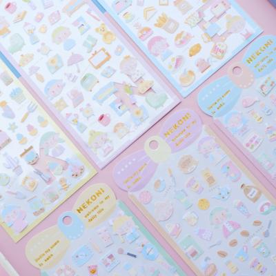 China Original Cute Little Girl Nekoni Design Fancy Little Girls Picture PVC Stickers for sale