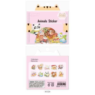 China Decorative Sticker Nekoni Stickers Kawaii Animal Sticker Peels Adhesive Decals Custom Paper Decorative Decals For Hand Account Stickers for sale