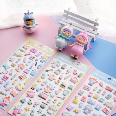 China 3D Puffy Stickers Little Girls Cartoon Sticker Nekoni Design Daily Life Original Cute Early Childhood Cognitive Education for sale