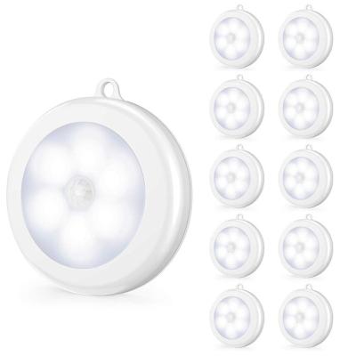 China 6 Led Motion Pir Sensor Light Lamp Touch Night Light Outdoor Home Dry Battery Powered 3*aaa Small For Kids Toys Children for sale