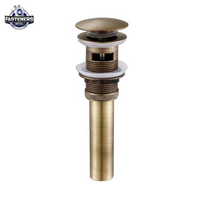 China Automatic Sanitary Ware Antique Brass Basin Water Drainer Lower Pop Up Bathroom Sink Overflow Drain for sale