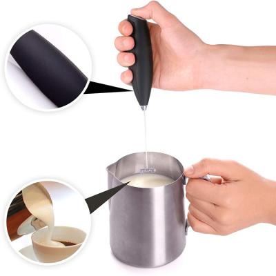 China OEM Mini Stainless Steel Battery Operated Battery Operated Handheld Electric Milk Frother Mini Whisk Drink Coffee Mixer Foamer with Stand for sale