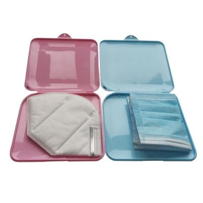 China Multifunctional Folding Universal Square Plastic Mask Storage Box Portable Mask Box pp Recyclable Mask Storage Box for sale