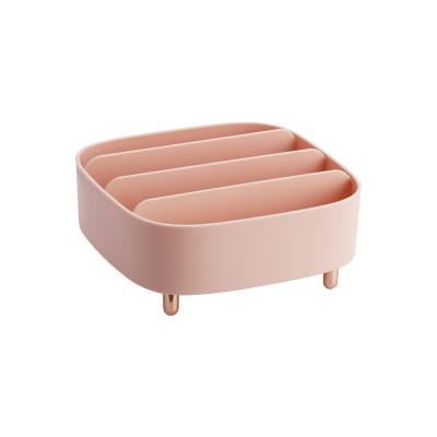 China Sustainable quality square bathroom storage box, eye shadow lipstick, beauty jewelry bedroom cosmetic box for sale