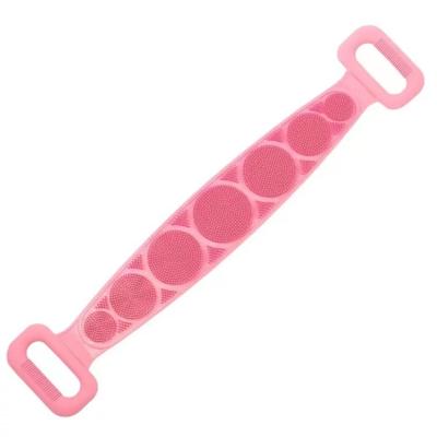 China Viable Lazy Silicone Bath Artifact Soft Silicone Massage Bath Towel Double Sided Body Brush Strip for sale