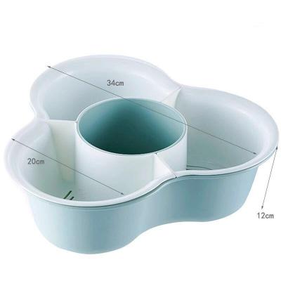 China Double-layer viable hot multifunctional grid basket drain fruit and vegetable pot household vegetable sink for sale