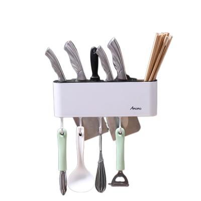 China Kitchen Wall Mounted Kitchen Knife Tableware Storage Rack Household Sustainable Storage Rack Utensils Rack for sale