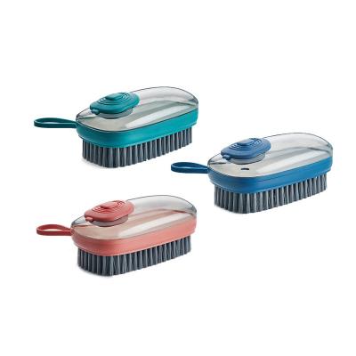 China Household Sustainable Replaceable Kitchen Three Brush Head Automatic Liquid Filling Cleaning Brush Pot Hydraulic Brush for sale