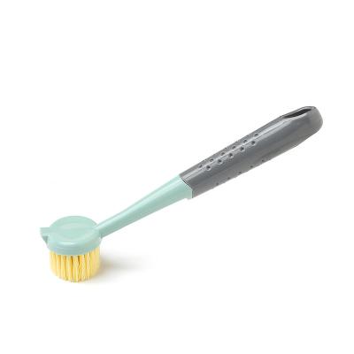 China Long Handle Nylon Cleaning Brush Custom Viable Household Powerful Kitchen Decontamination Pan And Multifunctional Dish Cleaning Brush for sale