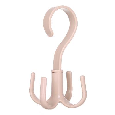 China 360 Degree Rotating New 360 Degree Rotating Multifunctional Creative Plastic Hook Wardrobe Link Hat Bag Storage Hanger Four Claw Clothes Hook for sale