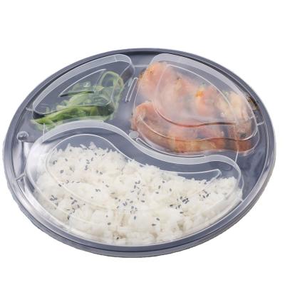 China 3 Compartment Plastic Containers Disposable Microwave Plastic Container With Lid Disposable Meal Prep Container for sale