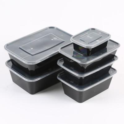 China Best Selling Cheap Fast Food Packaging Stocked Rectangle Food Container Disposable Plastic Lunch Box for sale