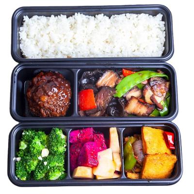 China Disposable Plastic Microwavable Take Out Food Box Japanese Style Compartment Food Container for sale